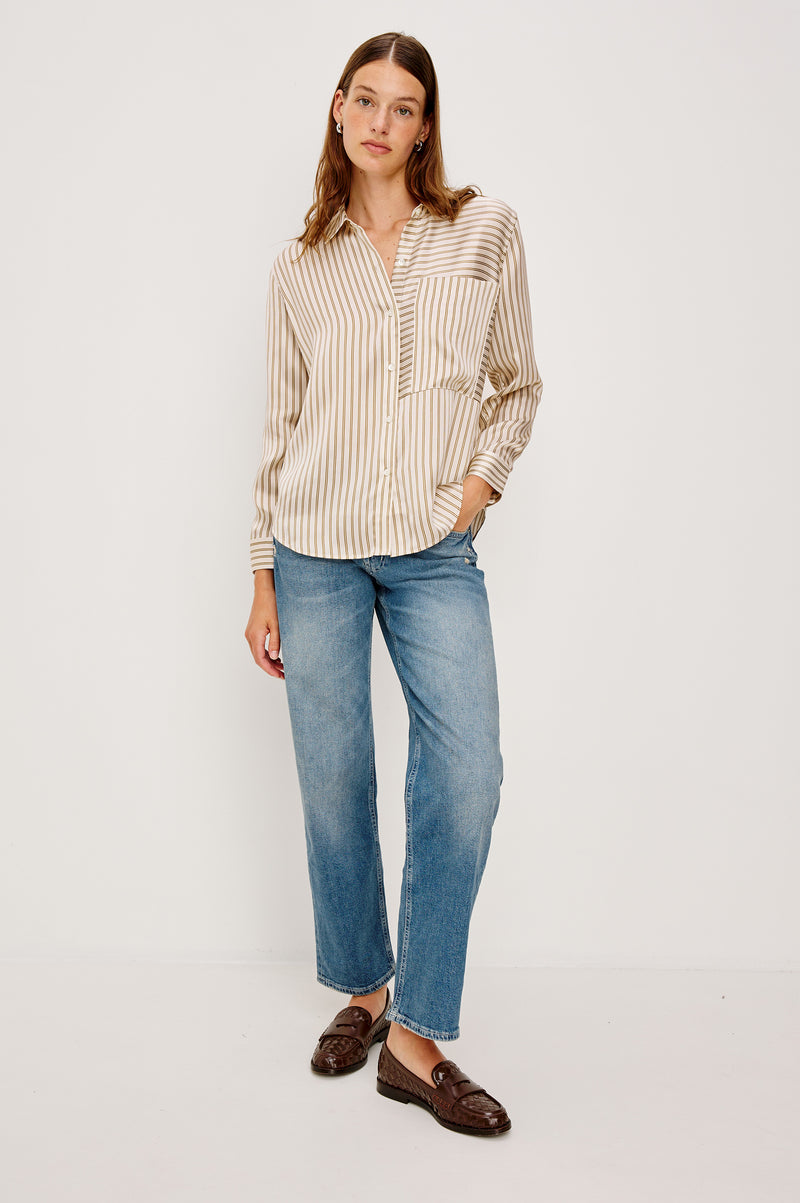 Rails Spencer Blouse-Bronze Stripe