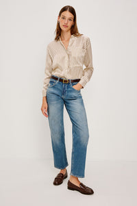 Rails Spencer Blouse-Bronze Stripe