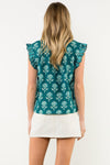 THML Amelia Ruffle Sleeve Blouse-Hand In Pocket