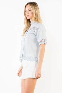 THML Kirsten Top - Light Blue-Hand In Pocket