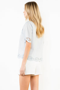 THML Kirsten Top - Light Blue-Hand In Pocket