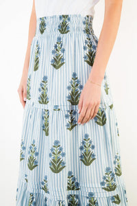 THML Vivienne Floral Skirt - Light Blue-Hand In Pocket