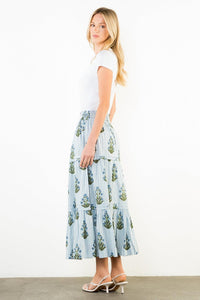 THML Vivienne Floral Skirt - Light Blue-Hand In Pocket