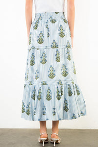 THML Vivienne Floral Skirt - Light Blue-Hand In Pocket