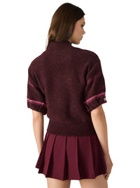 Steve Madden Ketra Sweater-Wine-Hand In Pocket