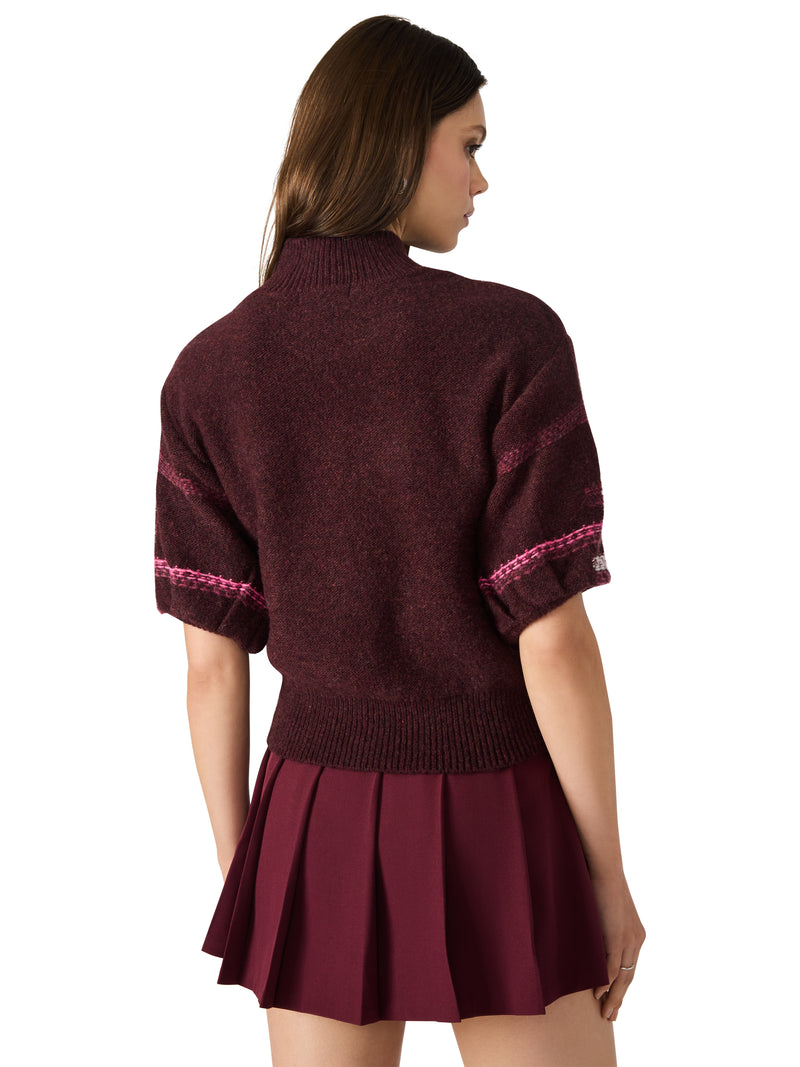 Steve Madden Ketra Sweater-Wine-Hand In Pocket