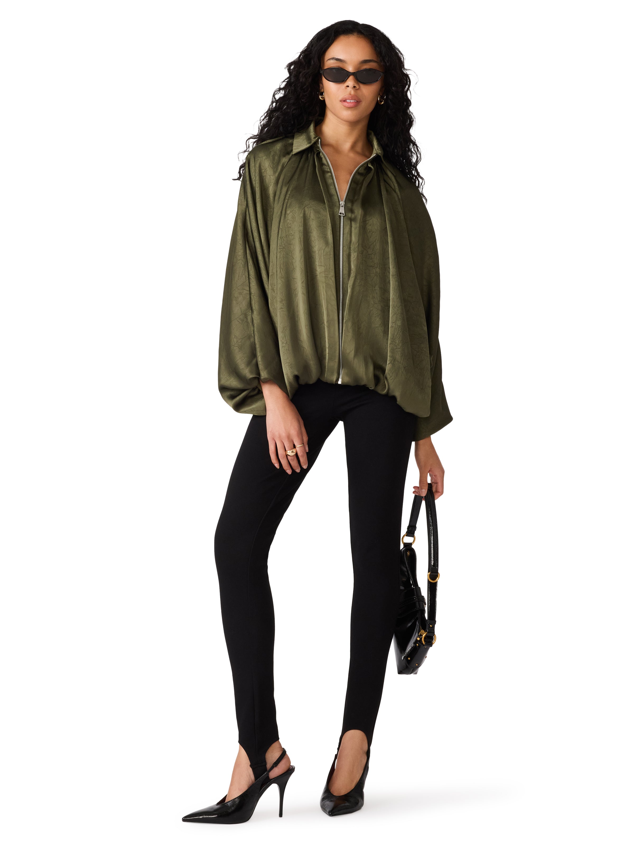 Steve Madden Aspen Jacket - Dark Olive-Hand In Pocket