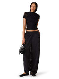 Steve Madden Kerry Mesh Top - Black-Hand In Pocket