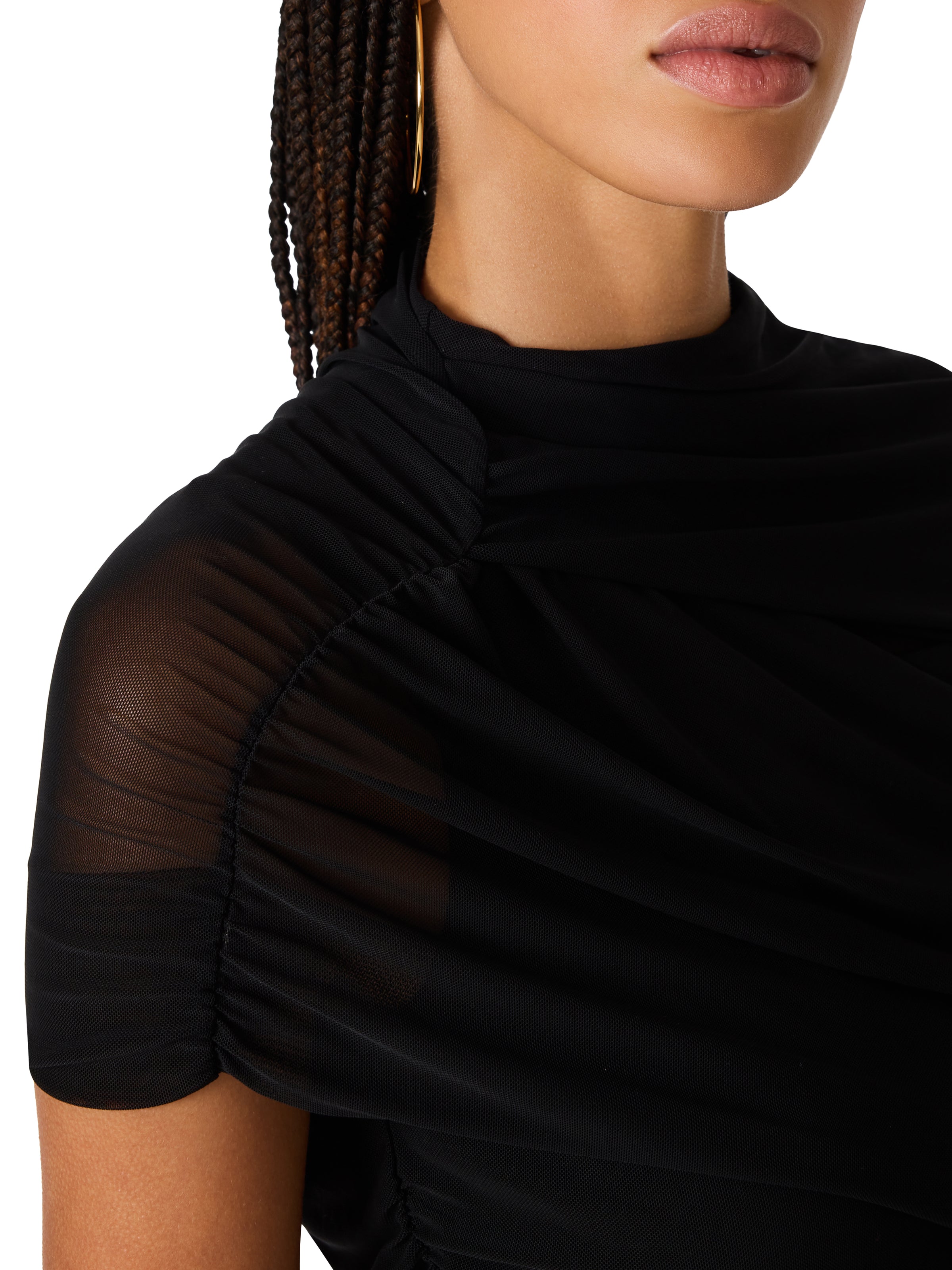 Steve Madden Kerry Mesh Top - Black-Hand In Pocket