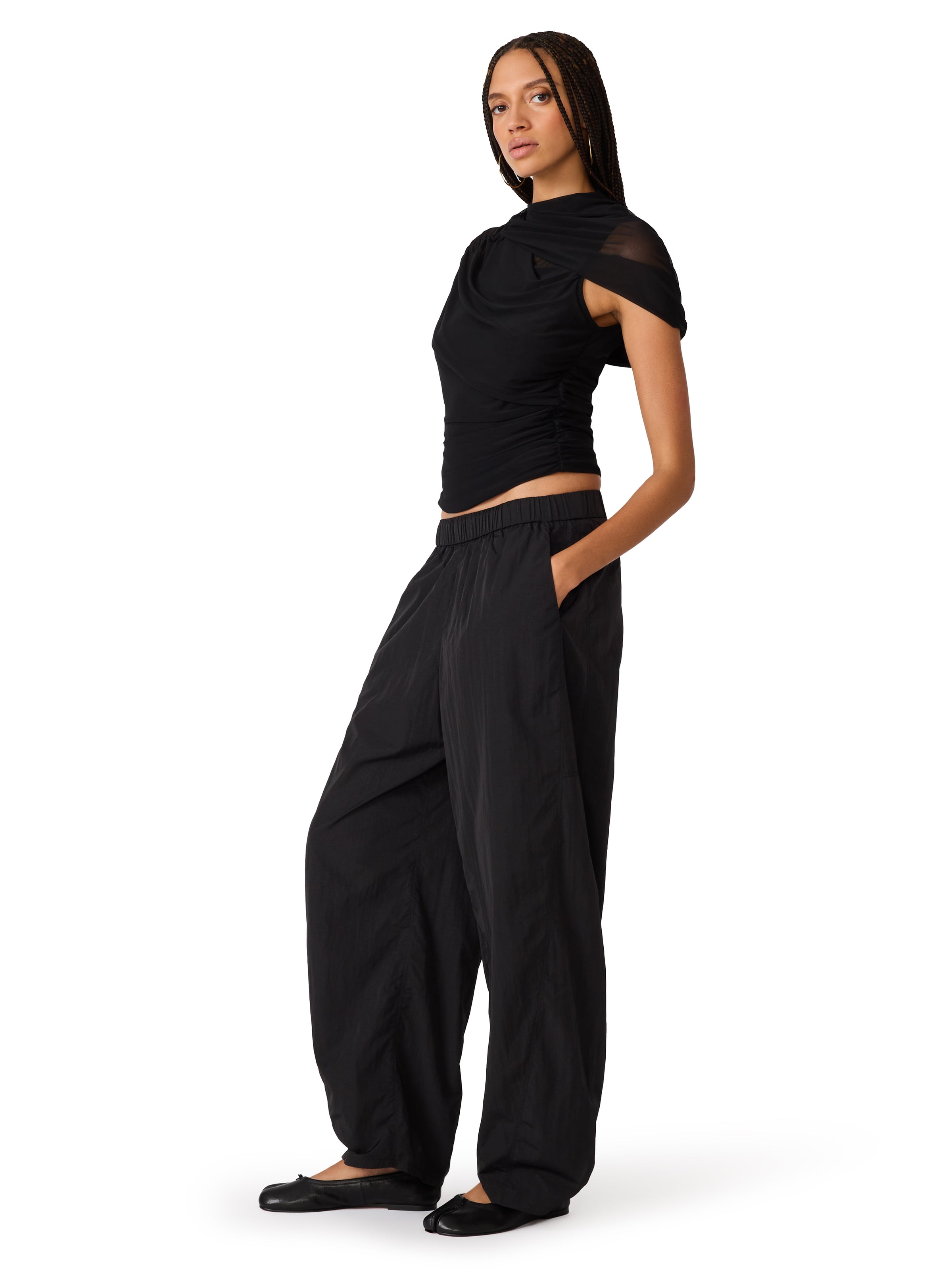 Steve Madden Kerry Mesh Top - Black-Hand In Pocket