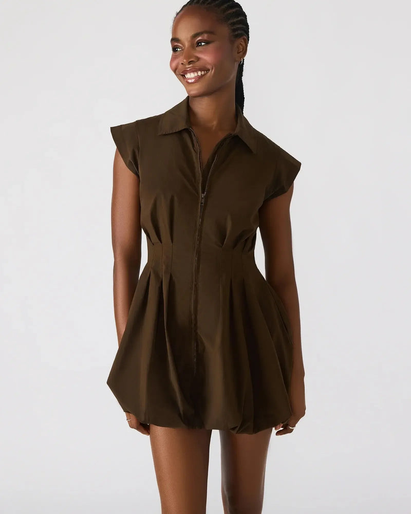 Steve Madden Dyanne Dress- Dark Espresso-Hand In Pocket