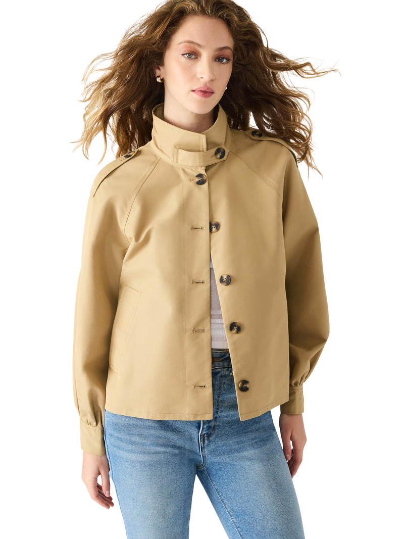 Steve Madden Kaylee Jacket- Khaki-Hand In Pocket
