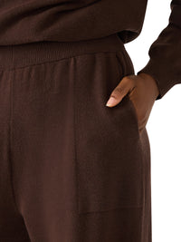 Steve Madden Kori Sweater Pant- Dark Espresso-Hand In Pocket