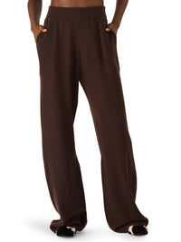 Steve Madden Kori Sweater Pant- Dark Espresso-Hand In Pocket