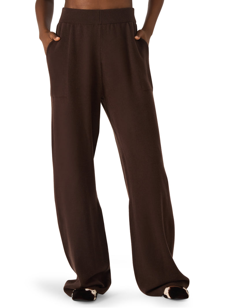 Steve Madden Kori Sweater Pant- Dark Espresso-Hand In Pocket