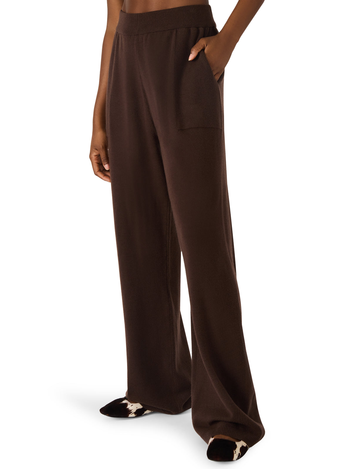 Steve Madden Kori Sweater Pant- Dark Espresso-Hand In Pocket