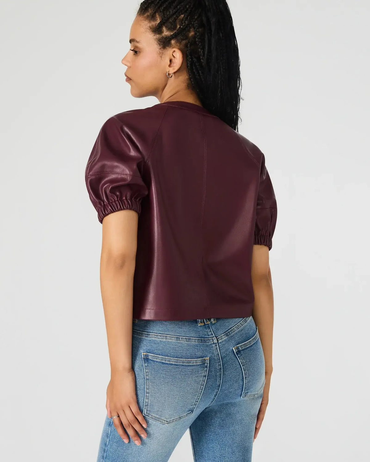 Steve Madden Roxanne Top- Wine-Hand In Pocket