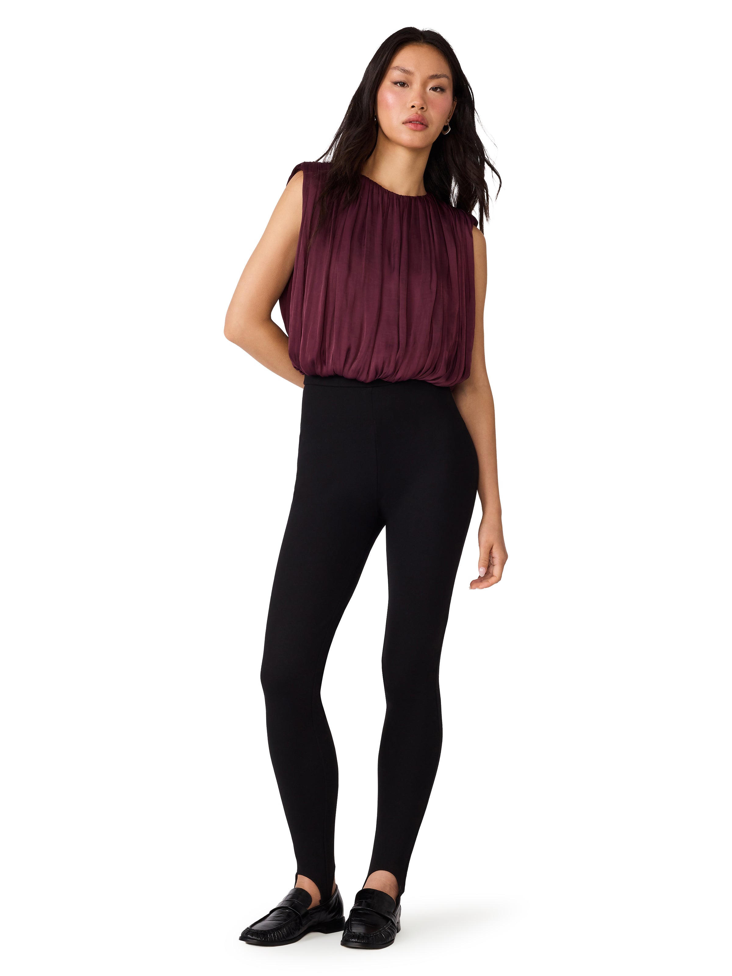 Steve Madden Milana Top - Purple Wine-Hand In Pocket