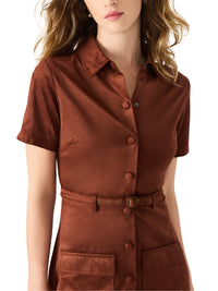 Steve Madden Joliana Dress- Dark Fig-Hand In Pocket