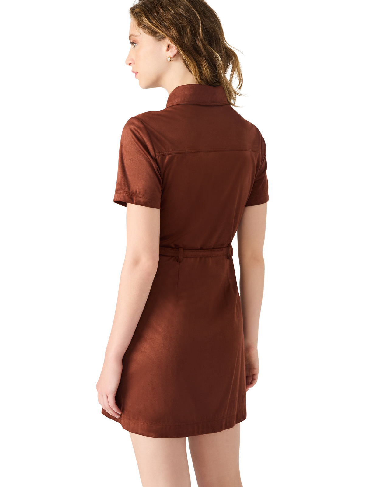 Steve Madden Joliana Dress- Dark Fig-Hand In Pocket