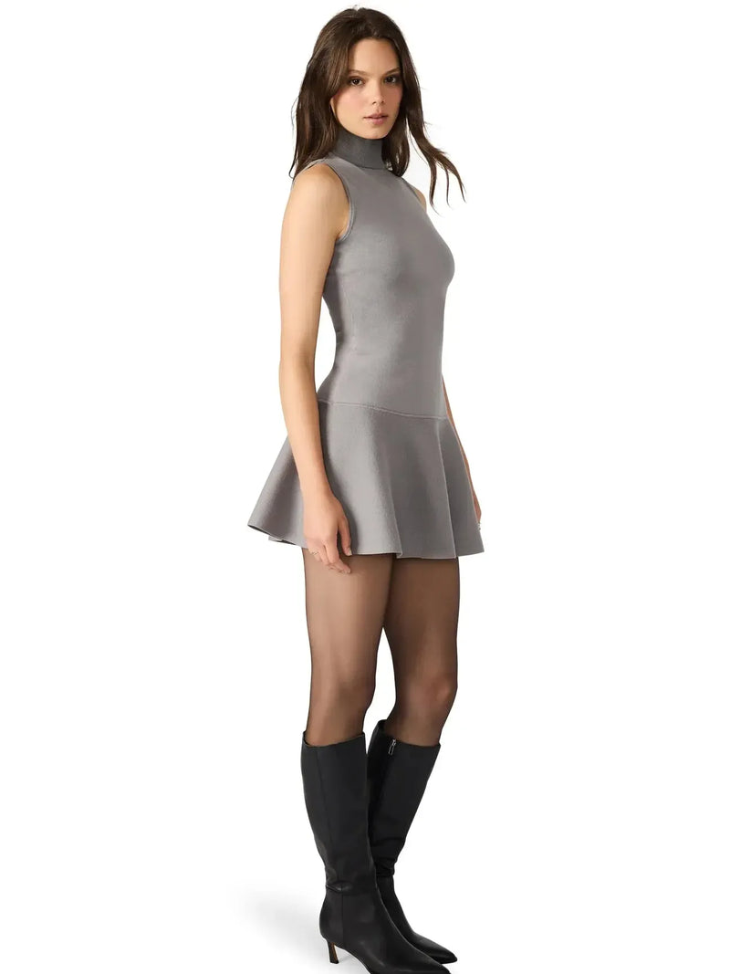Steve Madden Breslin Sweater Dress- Grey-Hand In Pocket