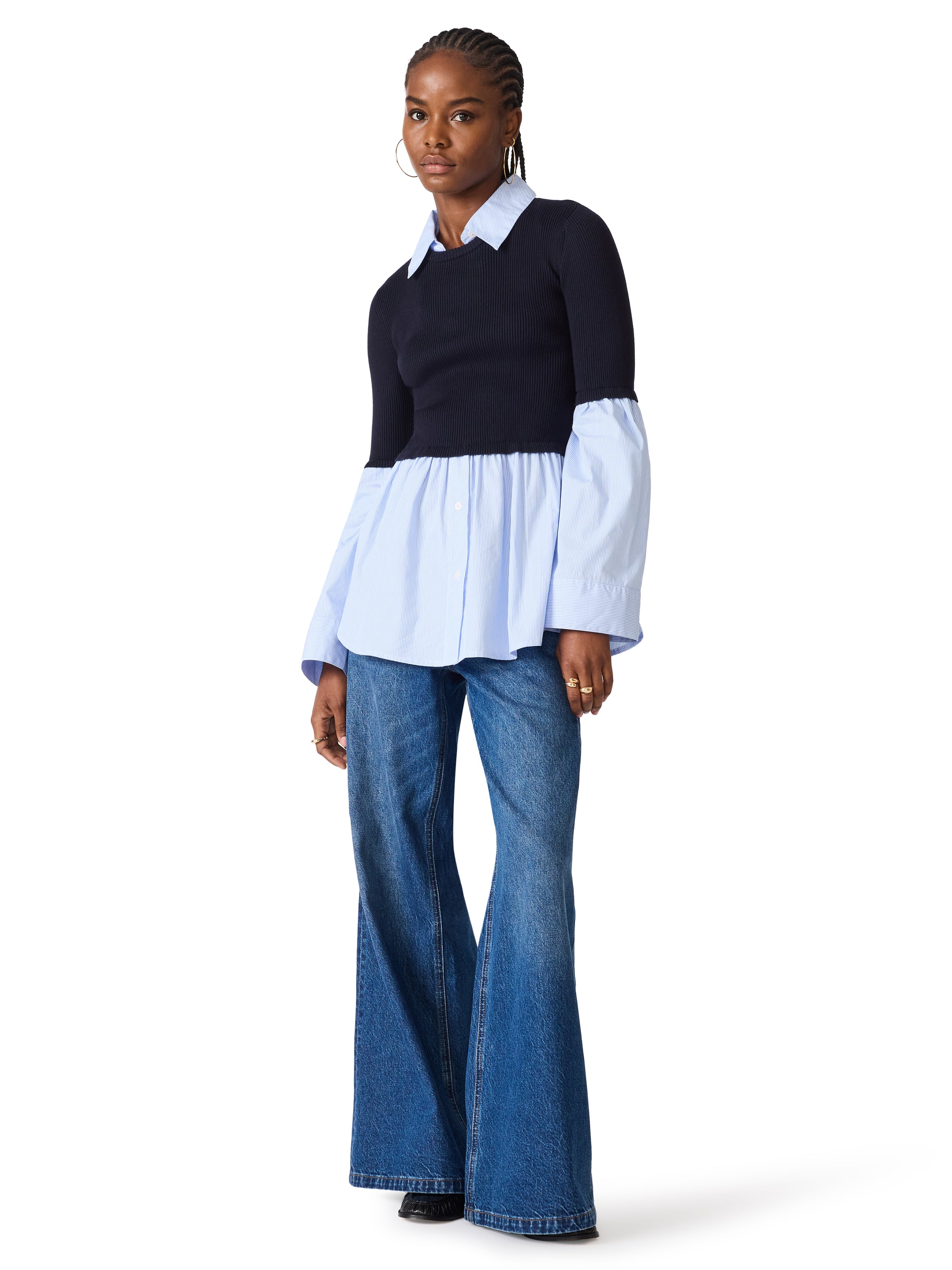 Steve Madden Lenny Knit Top - Midnight-Hand In Pocket