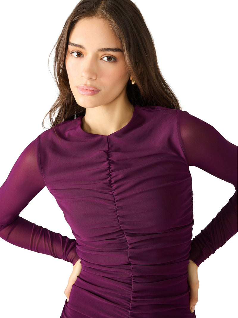Steve Madden Kiara Dress- Beet-Hand In Pocket