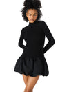 Steve Madden Penna Bubble Hem Dress-Black-Hand In Pocket