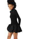 Steve Madden Penna Bubble Hem Dress-Black-Hand In Pocket