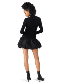 Steve Madden Penna Bubble Hem Dress-Black-Hand In Pocket