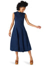Talasyn Bubble Hem Denim Dress-Hand In Pocket