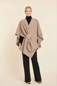 Dolce Cabo Knit Wrap - Taupe-Hand In Pocket