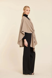 Dolce Cabo Knit Wrap - Taupe-Hand In Pocket