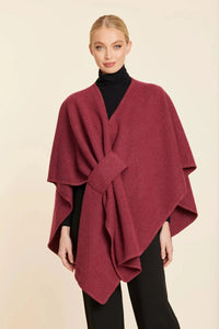 Dolce Cabo Knit Wrap - Burgundy-Hand In Pocket