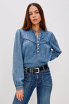 Rails Sunna Blouse - Blue Stone-Hand In Pocket