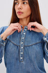 Rails Sunna Blouse - Blue Stone-Hand In Pocket