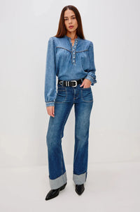 Rails Sunna Blouse - Blue Stone-Hand In Pocket