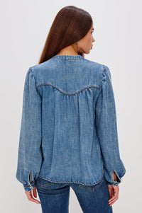 Rails Sunna Blouse - Blue Stone-Hand In Pocket