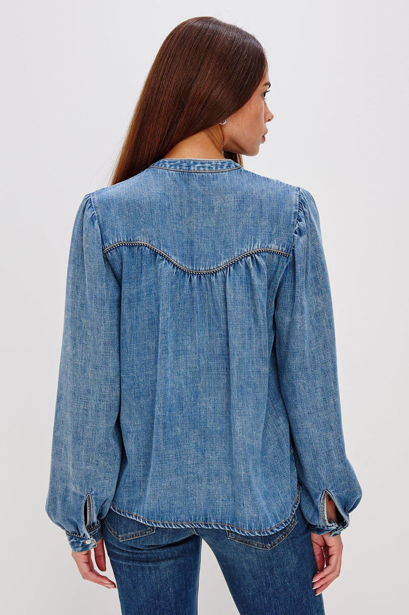 Rails Sunna Blouse - Blue Stone-Hand In Pocket