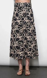 Greylin Sailor Pleat Midi Skirt - Black-Hand In Pocket
