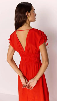 MINKPINK Scarlett Midi Dress - Flame Red-Hand In Pocket