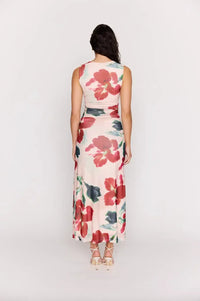 MINKPINK Arabella Mesh Midi Dress- Red-Hand In Pocket