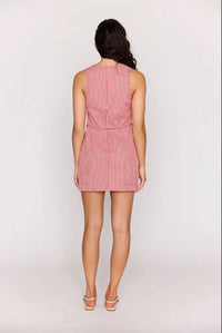 MINKPINK Freya Shift Dress- Red Stripe-Hand In Pocket