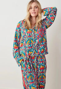 Print Fresh Royal Cheetah Satin Set - Rittenhouse-Hand In Pocket