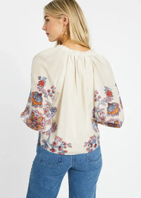 Caballero Zara Top - Woodblock Bloom-Hand In Pocket