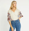 Caballero Zara Top - Woodblock Bloom-Hand In Pocket