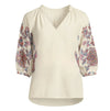 Caballero Zara Top - Woodblock Bloom-Hand In Pocket