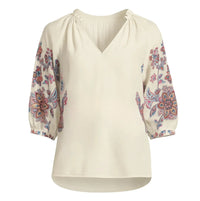Caballero Zara Top - Woodblock Bloom-Hand In Pocket