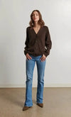 Line Micah Cardigan- Espresso-Hand In Pocket
