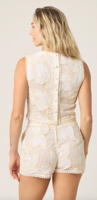 BTB Floral Lagos Tank - White/Natural-Hand In Pocket